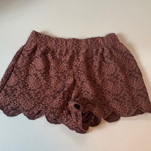Lace free people burgundy shorts - small